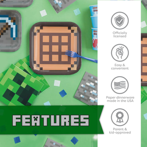 Unique Minecraft plates offer sturdy dining for kids.
