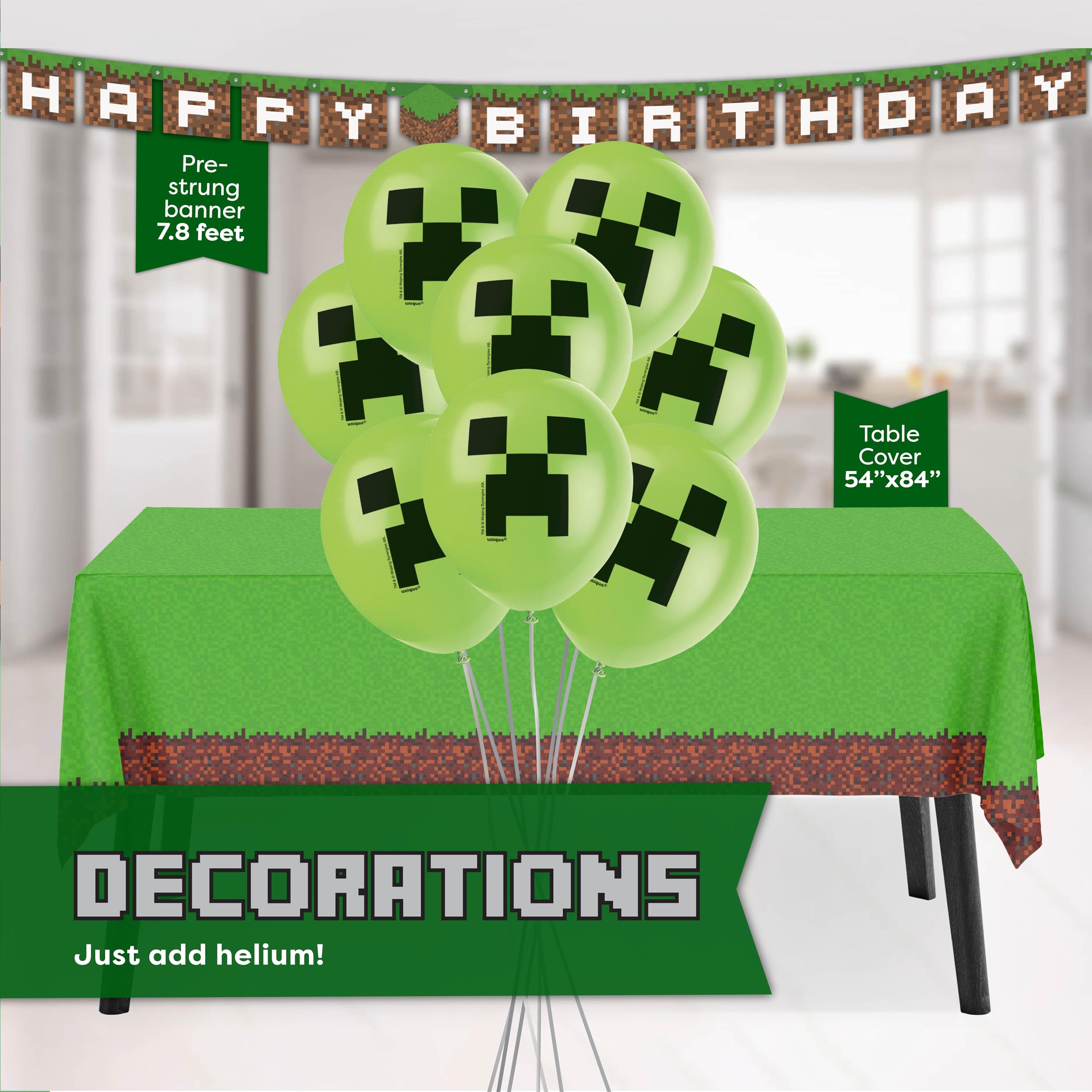 Unique Minecraft tablecover protects surfaces during play.