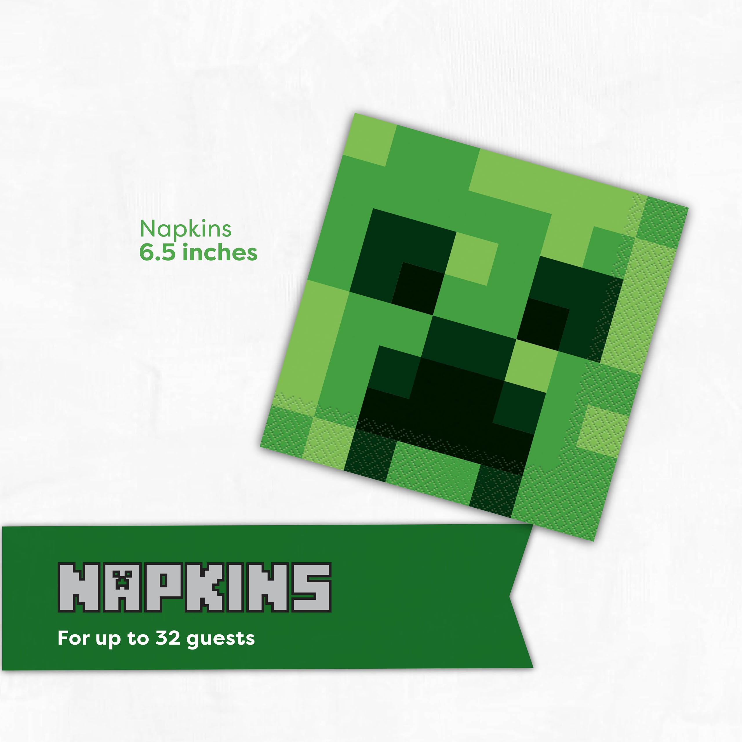 Unique Minecraft decorations kit simplifies setup for a cohesive party theme.