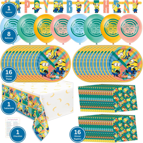 Unique Minions napkins 16-count for quick cleanups and celebrations.