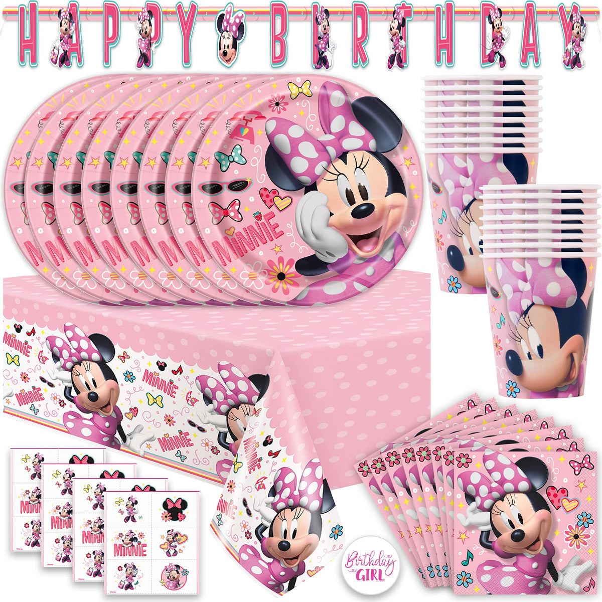 Unique Minnie Mouse banner elevates party decor and photo opportunities.