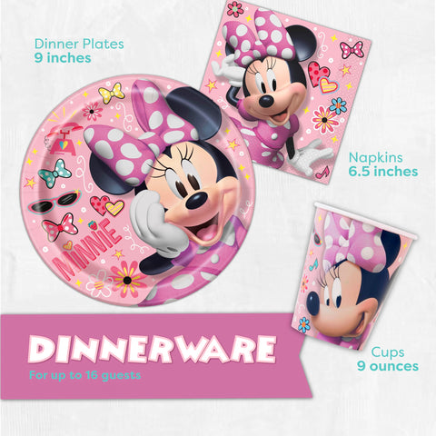 Unique Minnie Mouse napkins brighten the table and simplify cleanup.