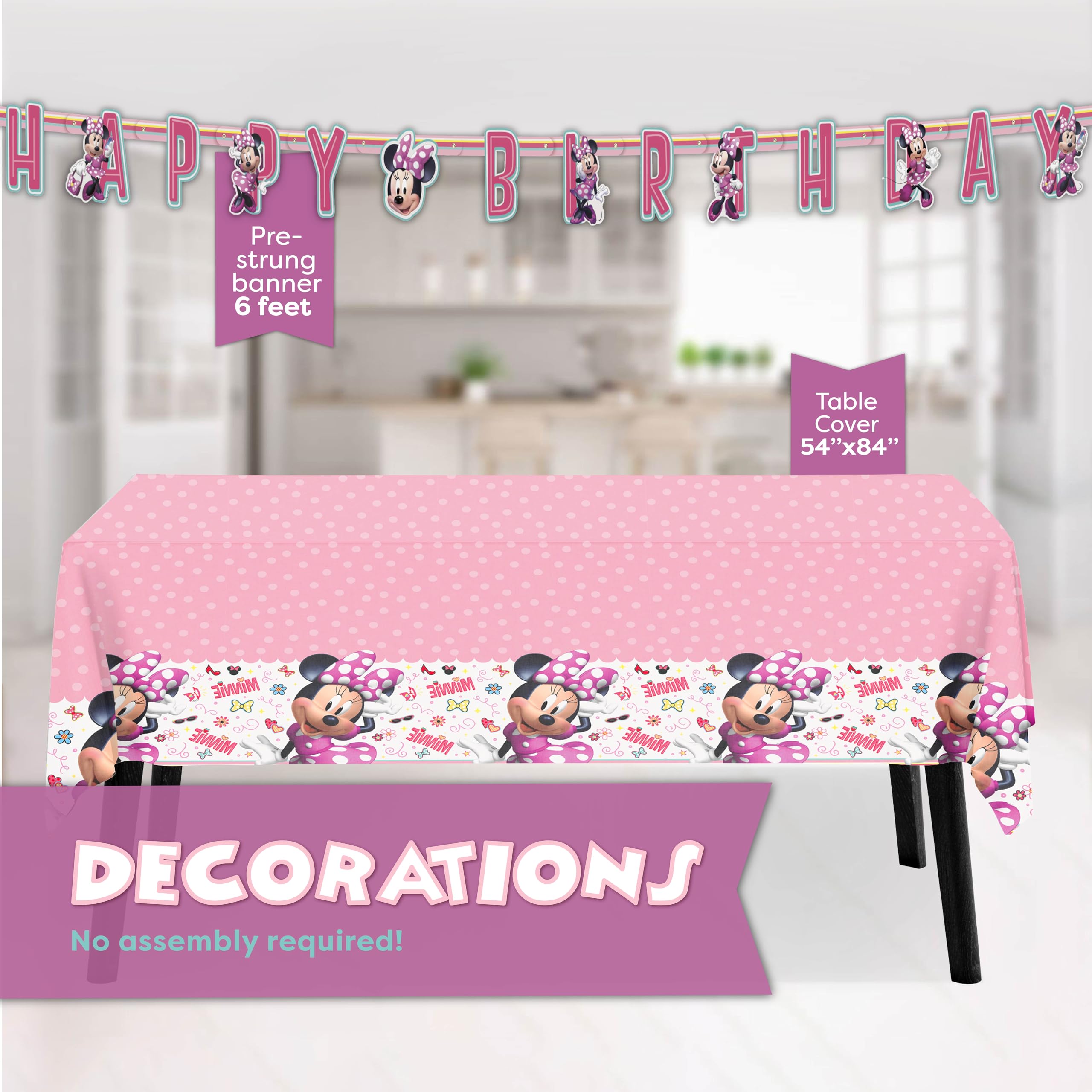 Unique Minnie Mouse plates add color and simplify snack service.