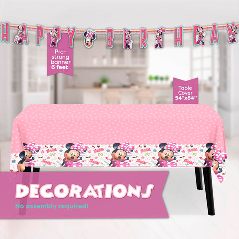 Unique Minnie Mouse plates add color and simplify snack service.