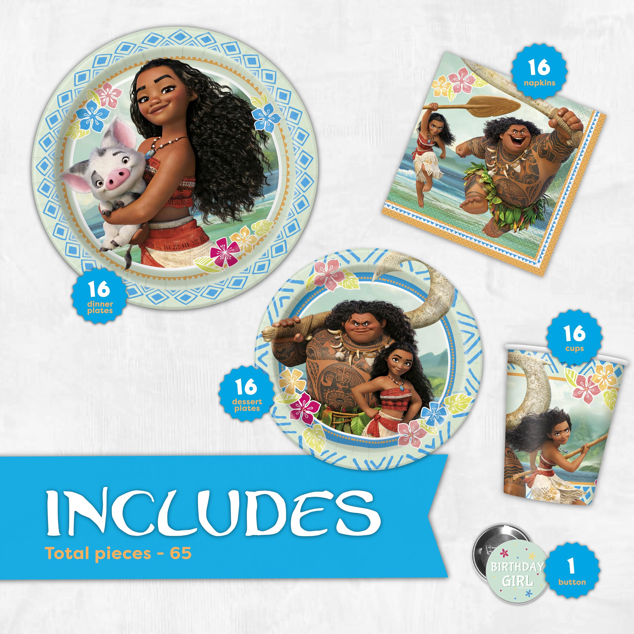Unique Moana party cups: durable cups for juice or soda.