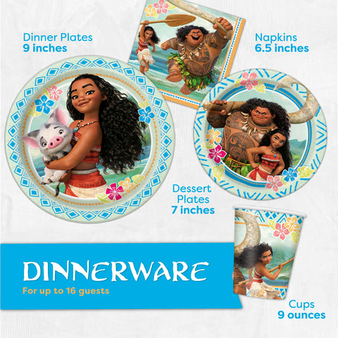Unique Moana party napkins: absorbent napkins for quick cleanups.