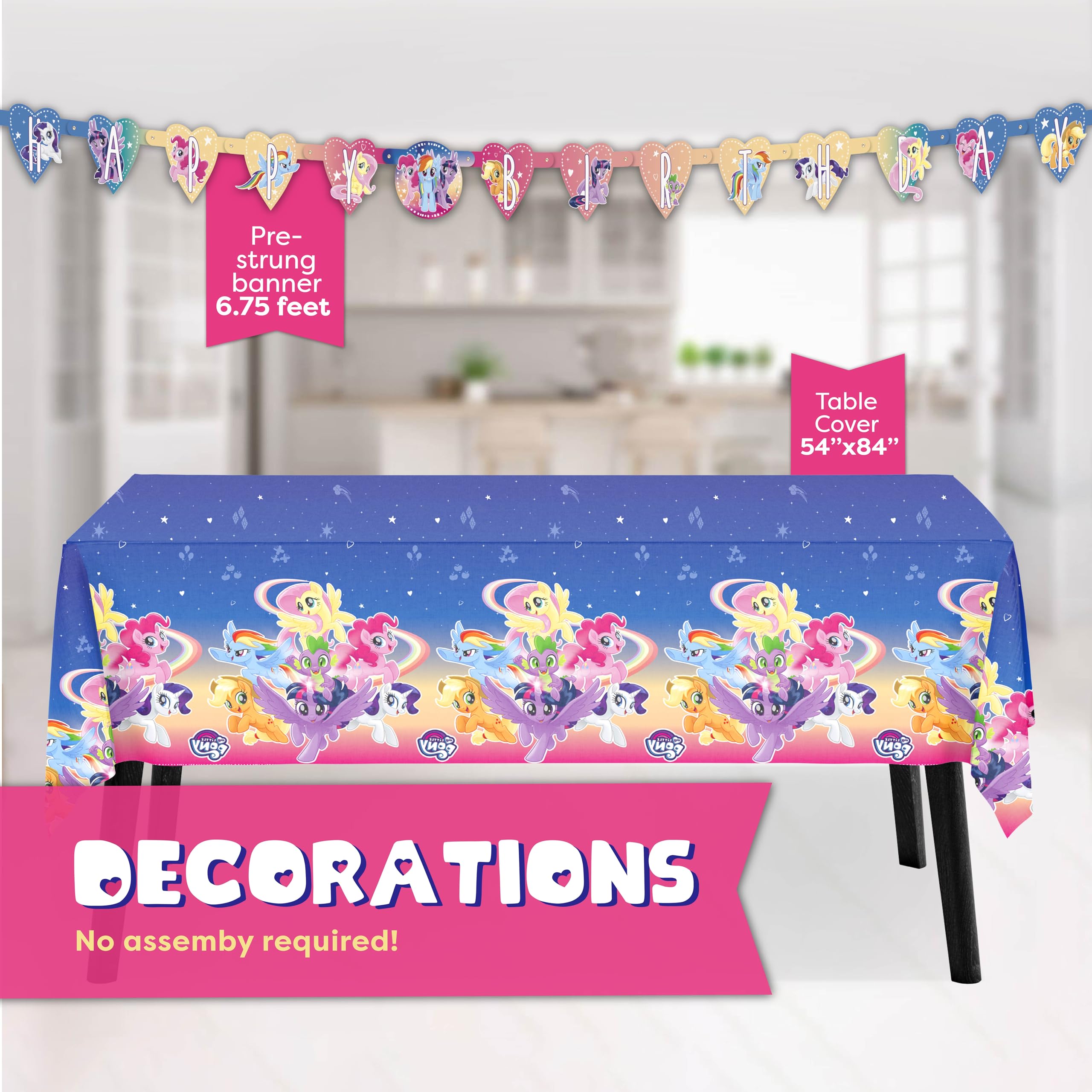 Unique My Little Pony 9-inch plates hold snacks and meals with ease.