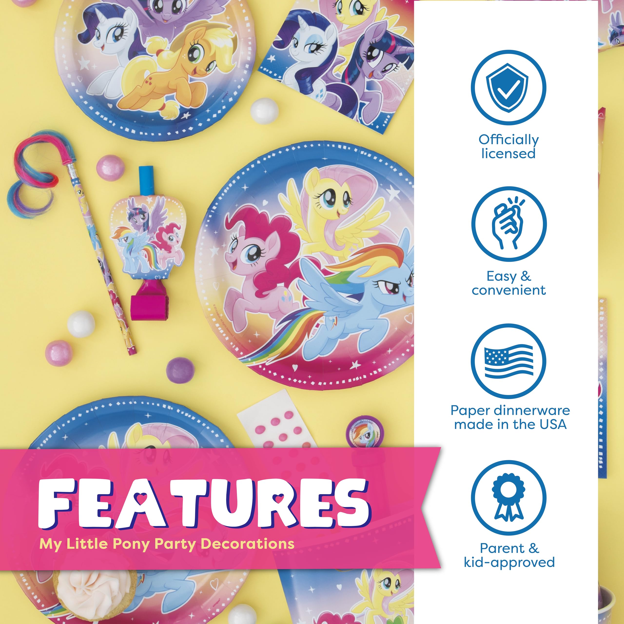 Unique My Little Pony 'It's My Birthday' sticker adds a playful touch
