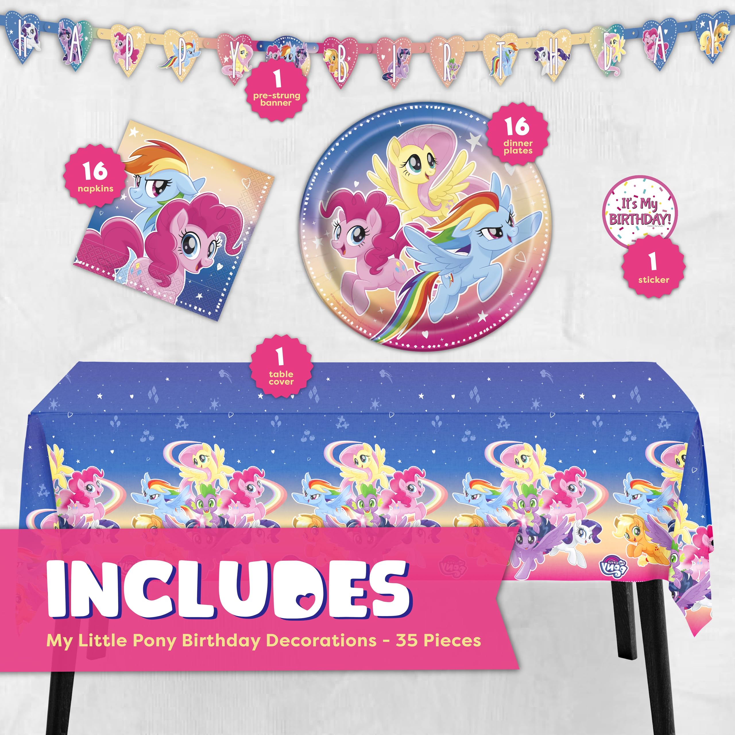 Unique My Little Pony tablecloth 54x84 inches protects surfaces during meals