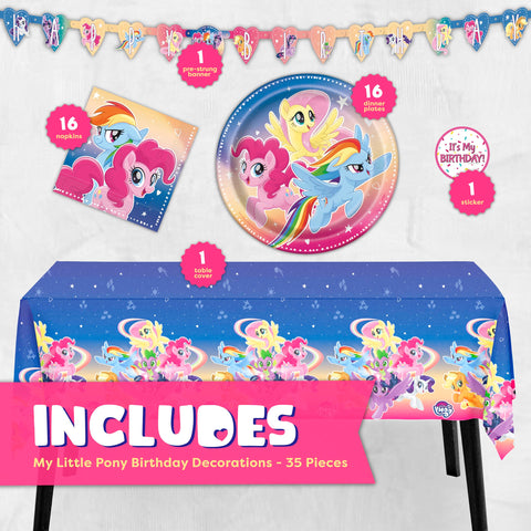 Unique My Little Pony tablecloth 54x84 inches protects surfaces during meals