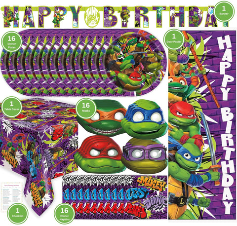 Unique Ninja Turtle napkins 16-count, absorbent and easy cleanup.