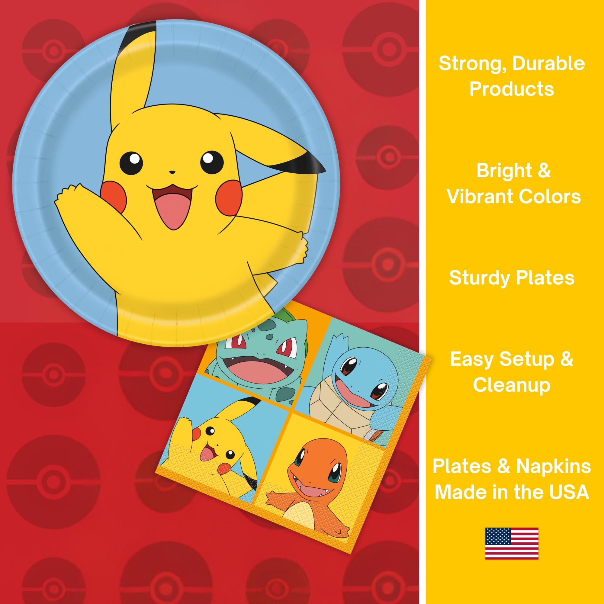 Unique officially licensed Pokemon kit with authentic branding for party decor.