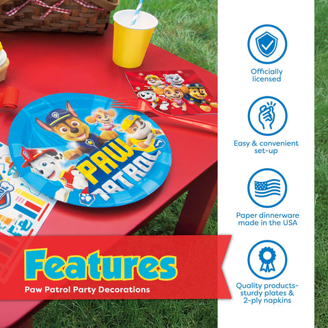 Unique Paw Patrol 9-inch plates hold pizza, cake, and treats with confidence.
