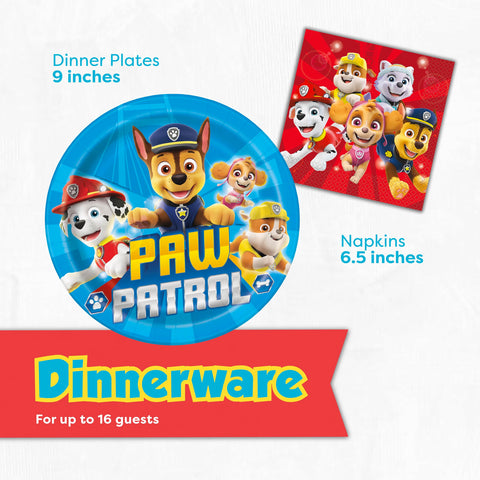 Unique Paw Patrol balloons add color and excitement to the space.