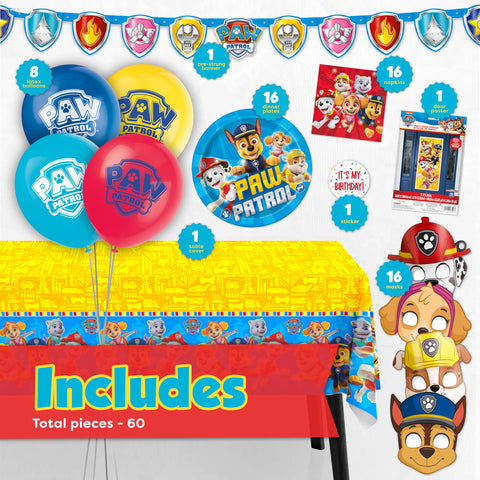 Unique Paw Patrol banner creates a festive focal point for photos.