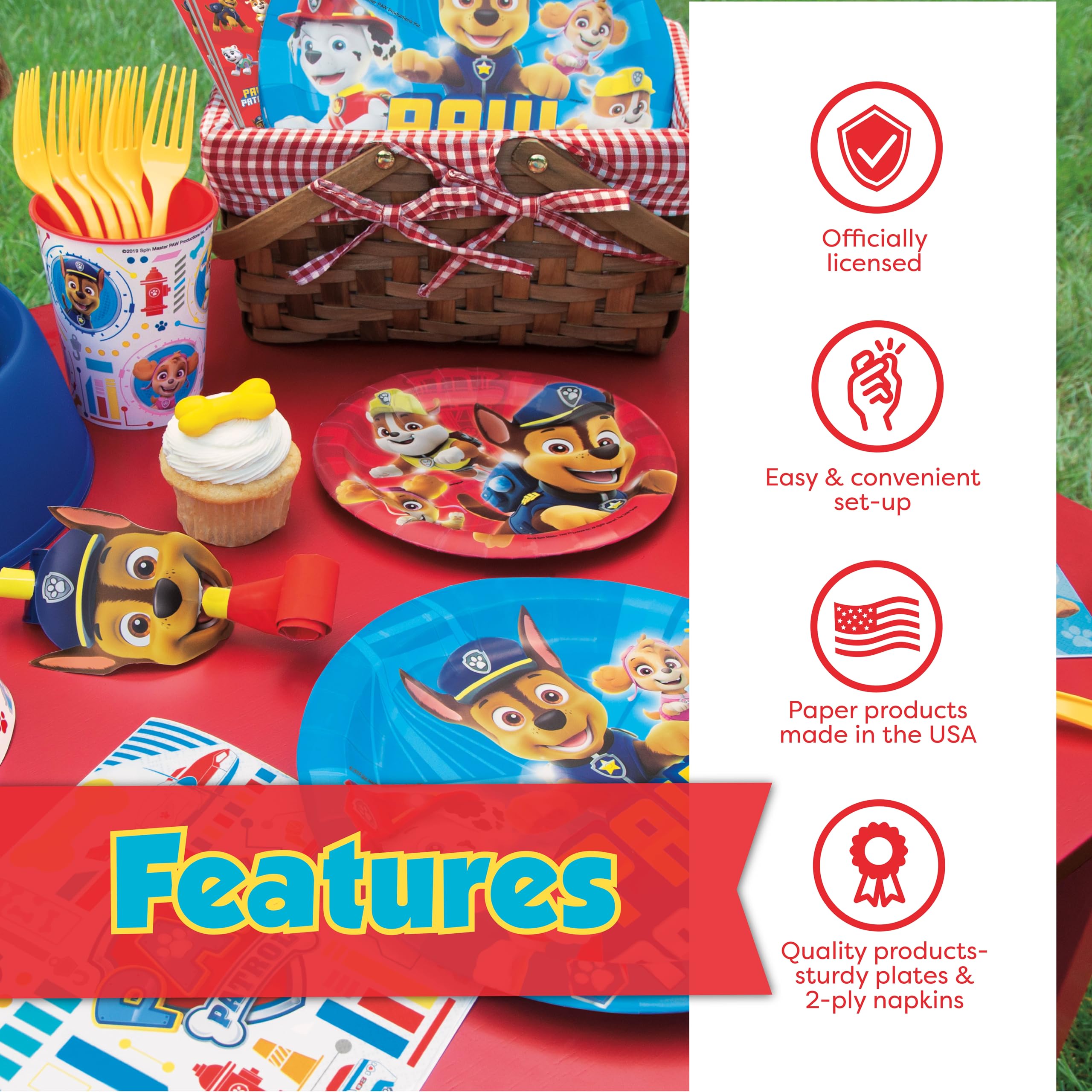 Unique Paw Patrol banner adds theme and photo-worthy backdrop