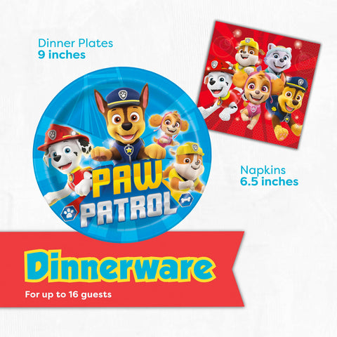 Unique Paw Patrol 9-inch dinner plates sturdy for pizza, cake, and snacks