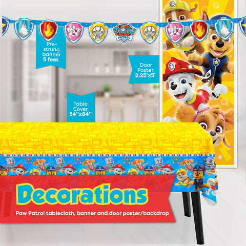 Unique Paw Patrol door poster backdrop welcomes guests and sets scene