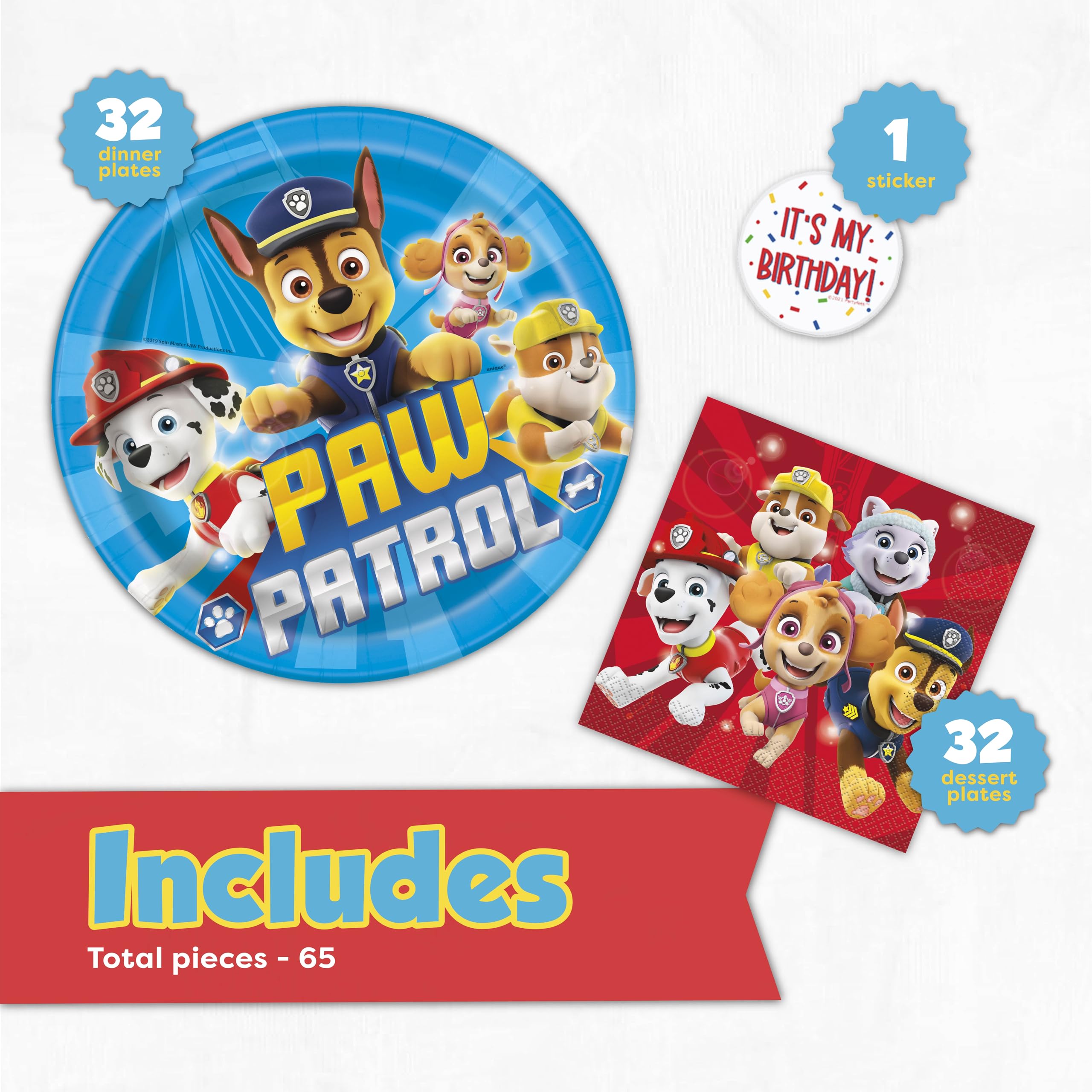 Unique Paw Patrol napkins 6.5-inch ready to catch spills