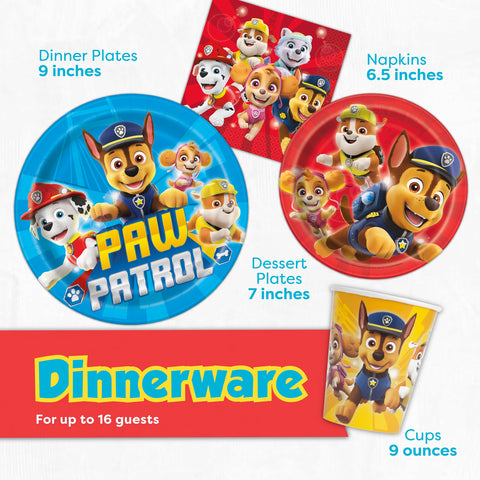 Unique Paw Patrol paper cups and napkins for easy cleanup