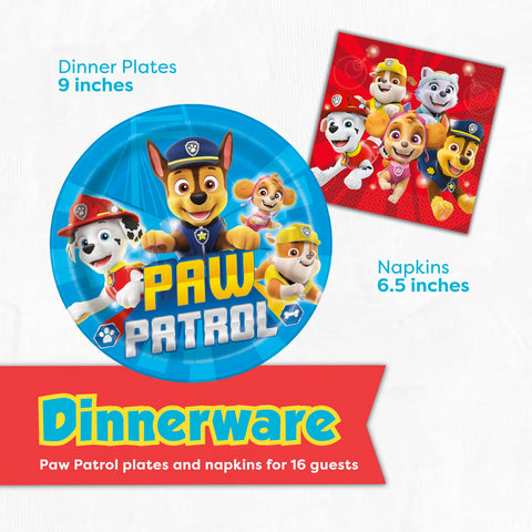 Unique Paw Patrol dinner plates ideal for pizza slices and cake