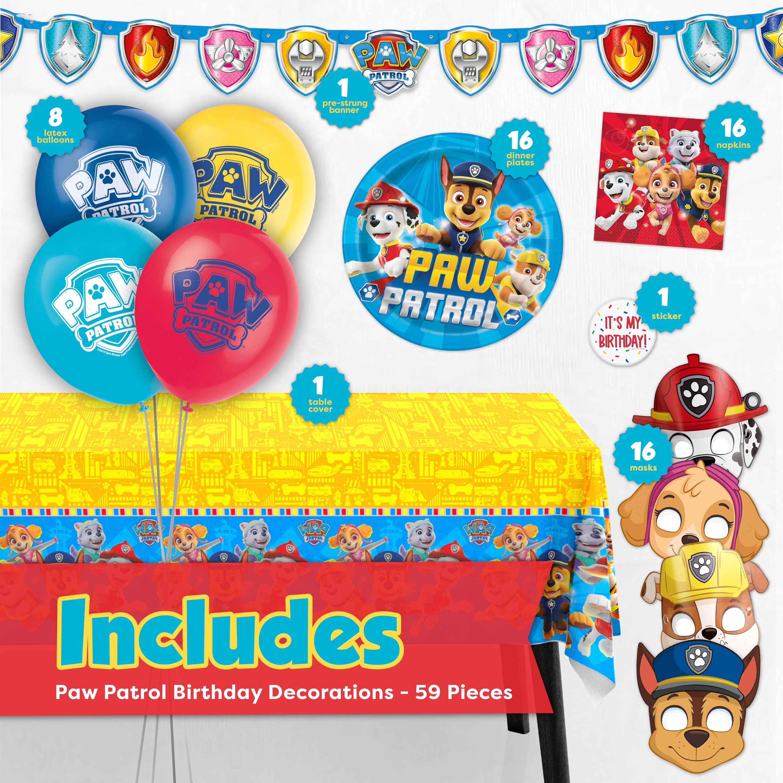 Unique Paw Patrol tablecloth 54x84 protects surfaces and photographs well
