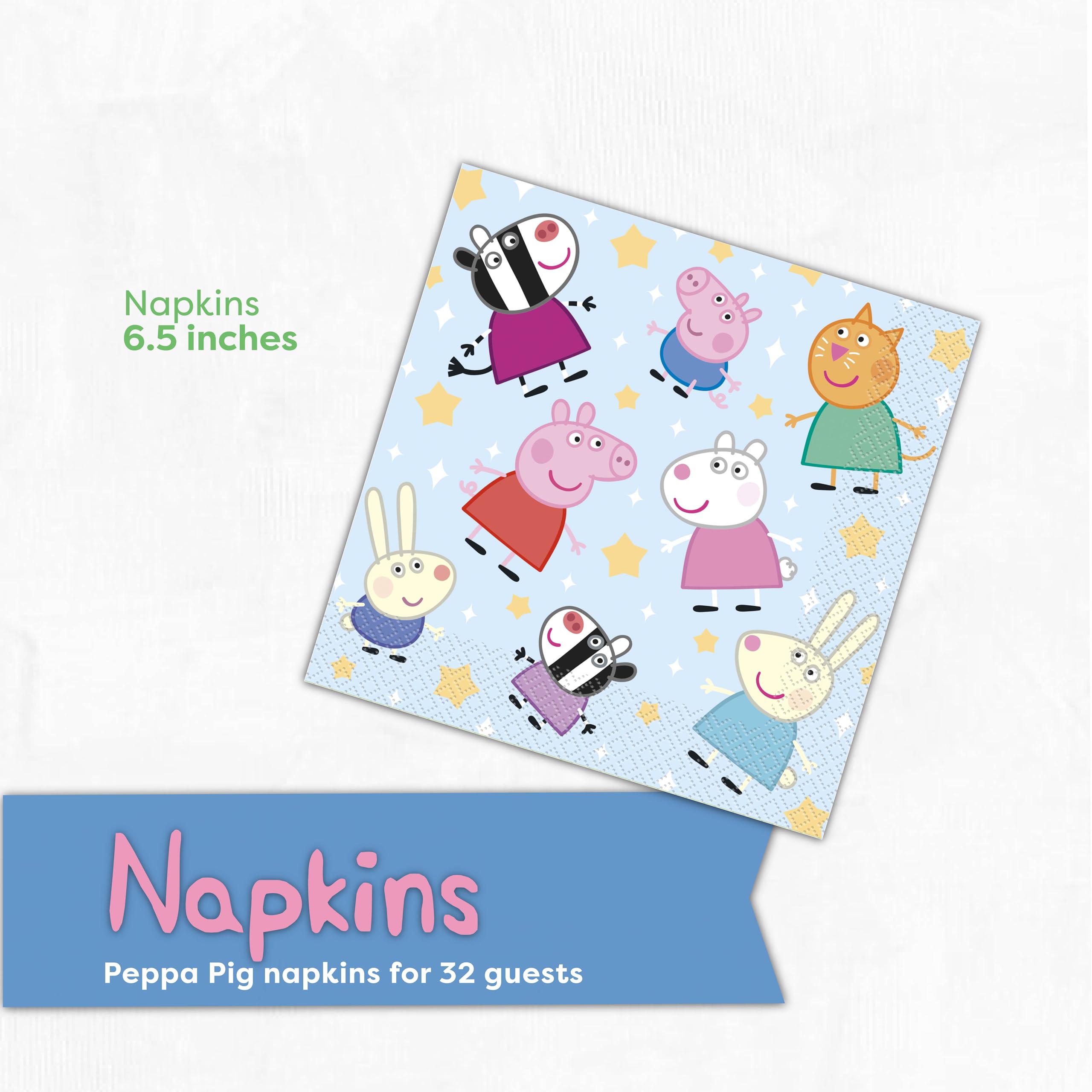 Unique Peppa Pig tableware for easy party setup and takedown.
