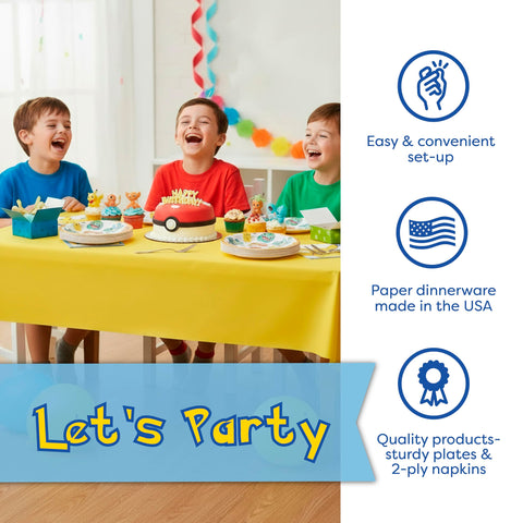 Close-up of Unique Pokemon balloons adding festive color to the party