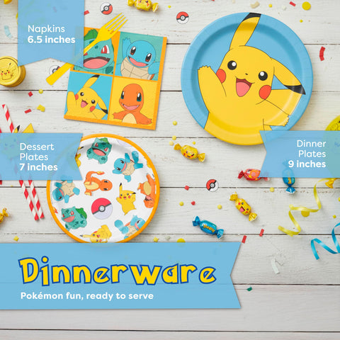 Unique Pokemon 9-inch dinner plates handle cake and pizza without bending.
