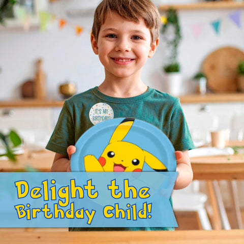 Unique Pokemon 'It's My Birthday' sticker adds a playful cue for photos.