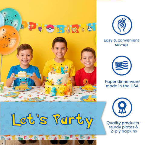 Unique Pokemon party supplies kit shows a complete decor solution.