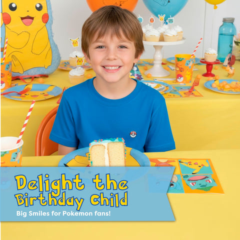 Unique Pokemon sticker adds finishing touch to cake and decor.