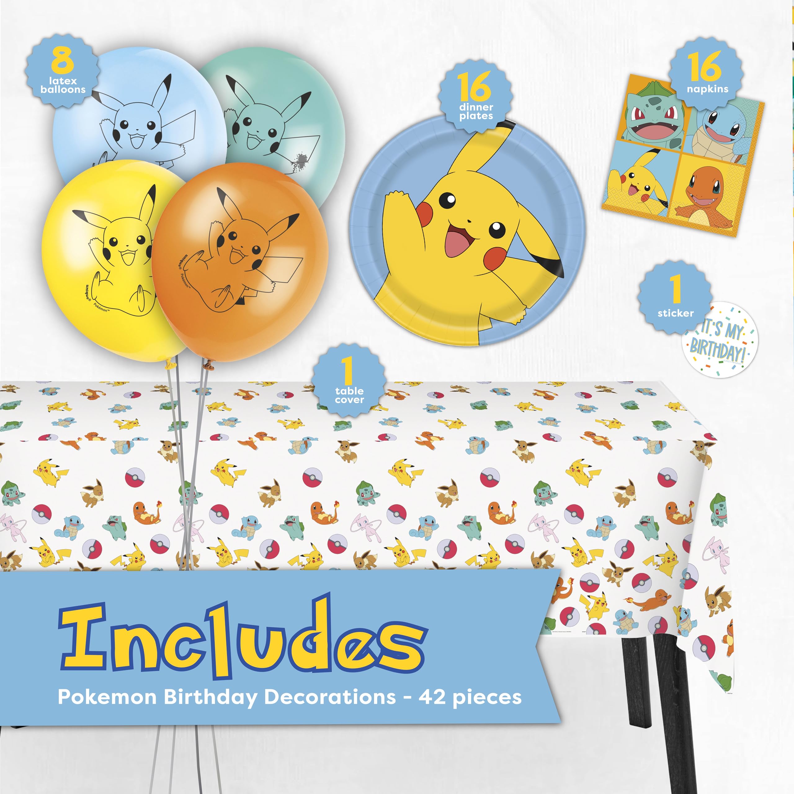 Unique Pokemon table cover 54x84 inches keeps surfaces clean.