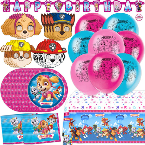 Unique Skye Paw Patrol banner decor for a birthday party backdrop.
