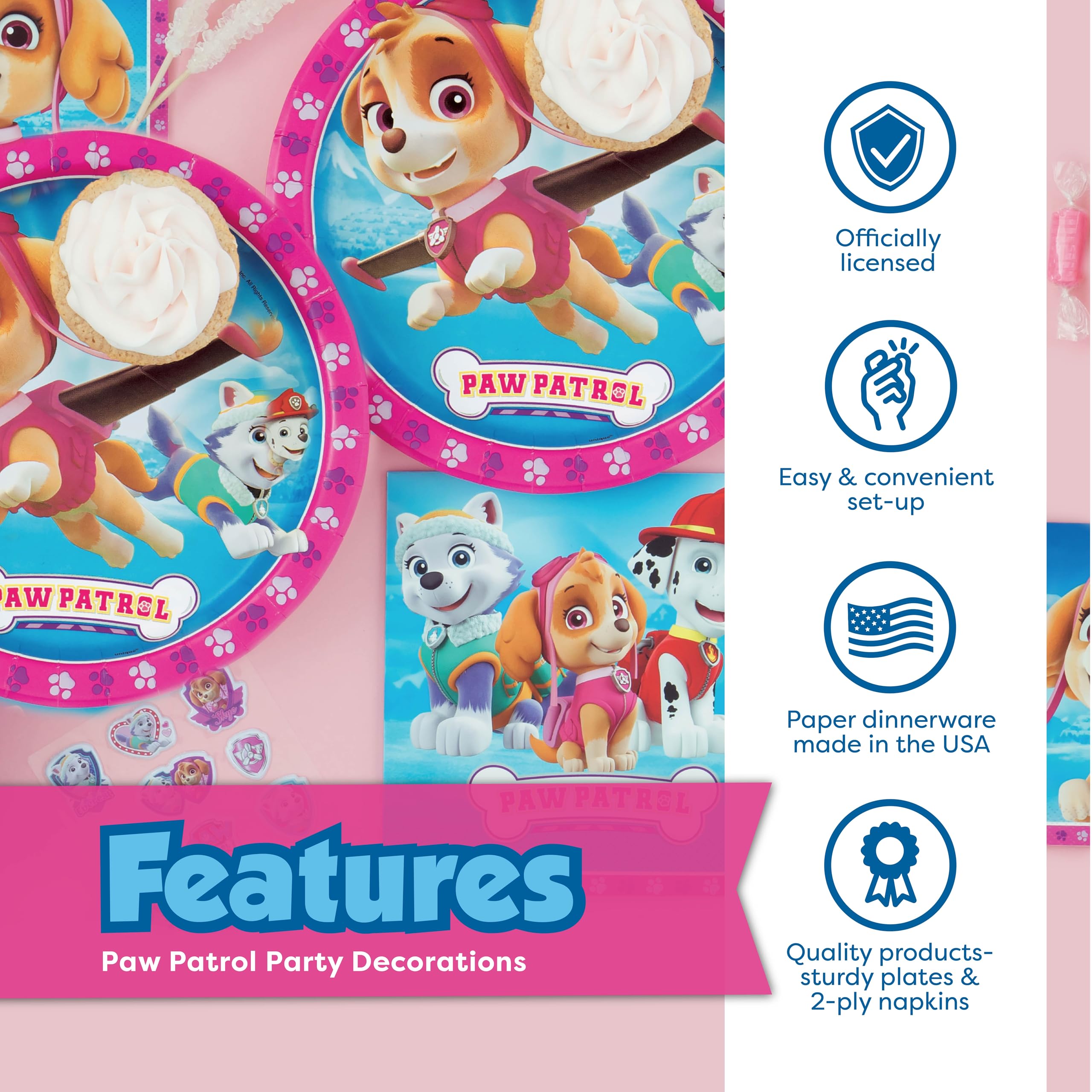 Unique Skye Paw Patrol birthday sticker for added party flair