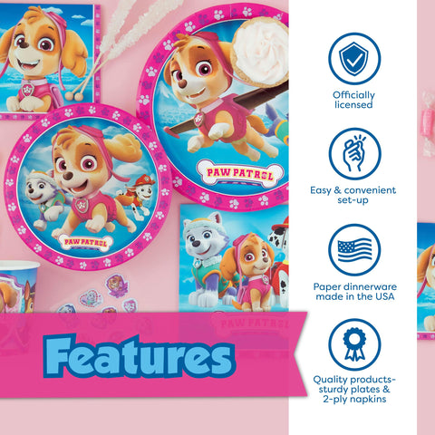 Unique Skye Paw Patrol dinner plates support easy, mess-free serving.