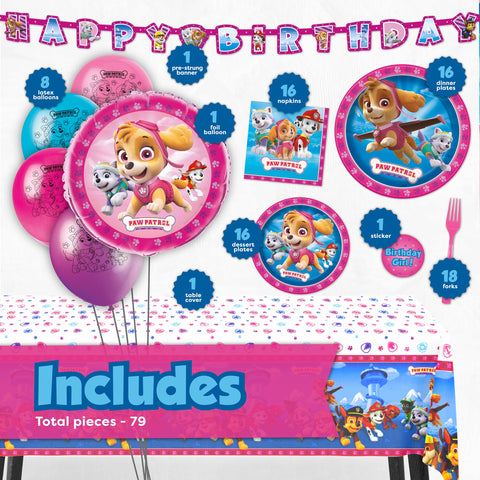 Unique Skye Paw Patrol latex balloons brighten the venue and mood.