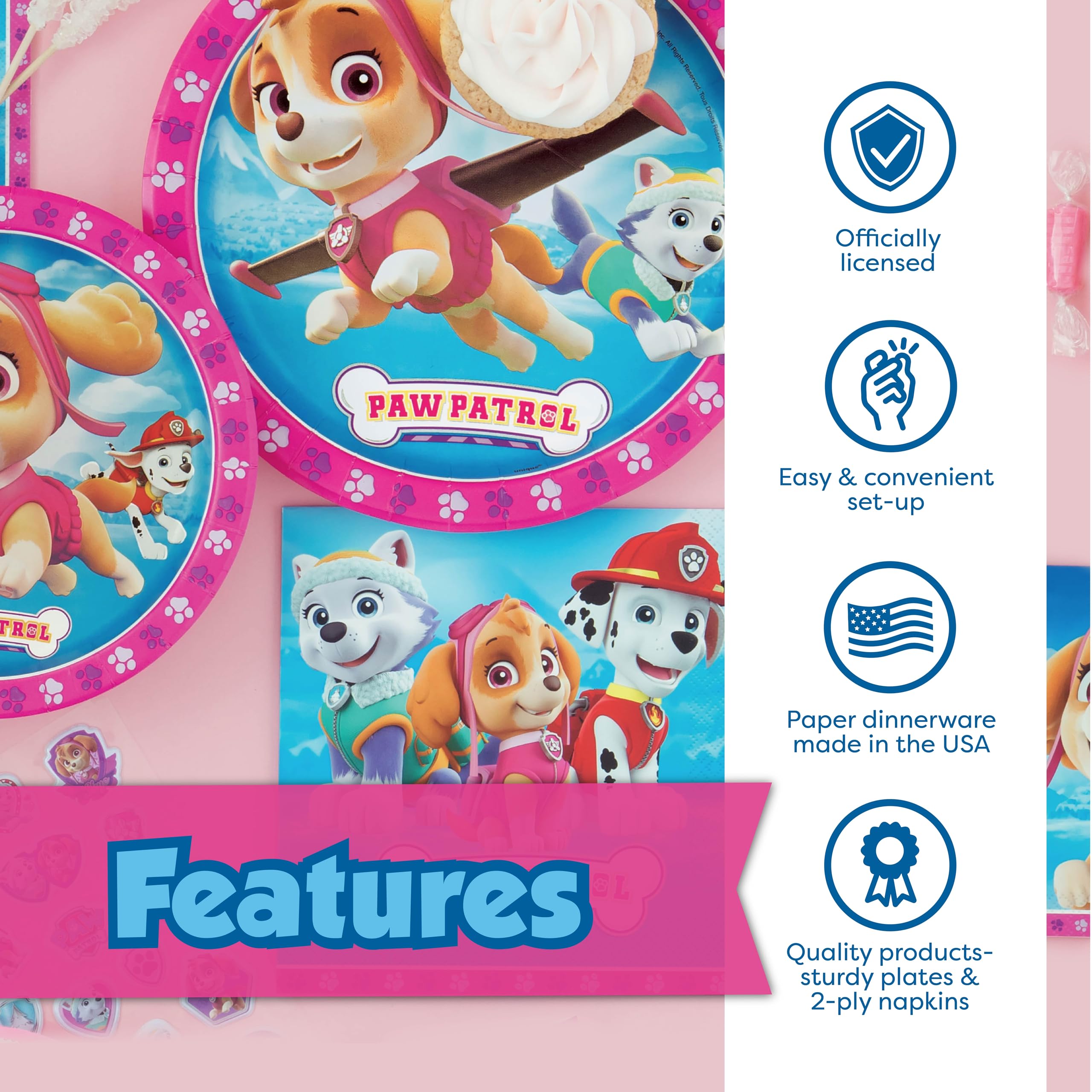 Unique Skye Paw Patrol sticker marks the birthday moment with flair.