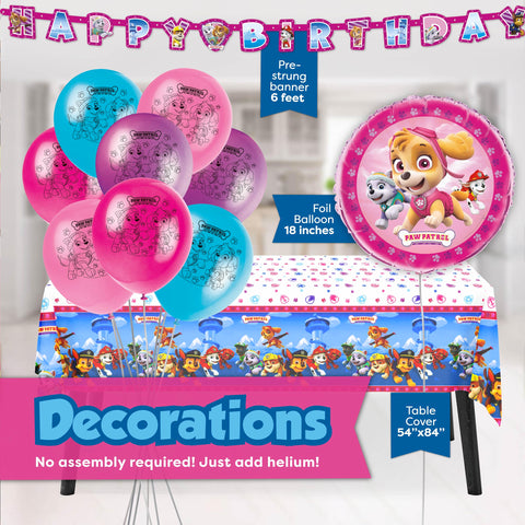 Unique Skye Paw Patrol tablecloth protects surfaces while tying the theme.