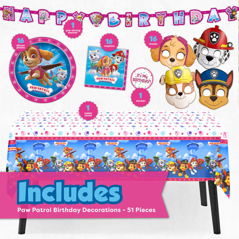 Unique Skye Paw Patrol tablecloth protects surfaces during celebrations