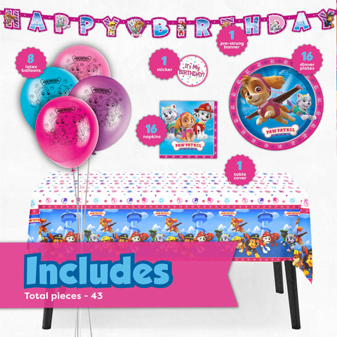 Unique Skye Paw Patrol tablecloth protects surfaces during snacks and celebrations.