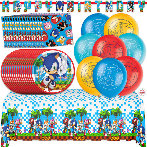 Unique Sonic balloons brighten the party with vibrant, kid-friendly color.