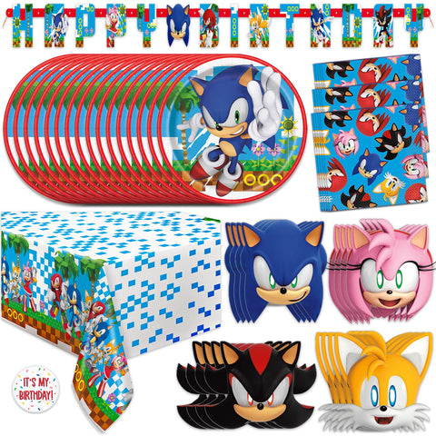 Unique Sonic banner decor for a birthday party, ideal photo backdrop