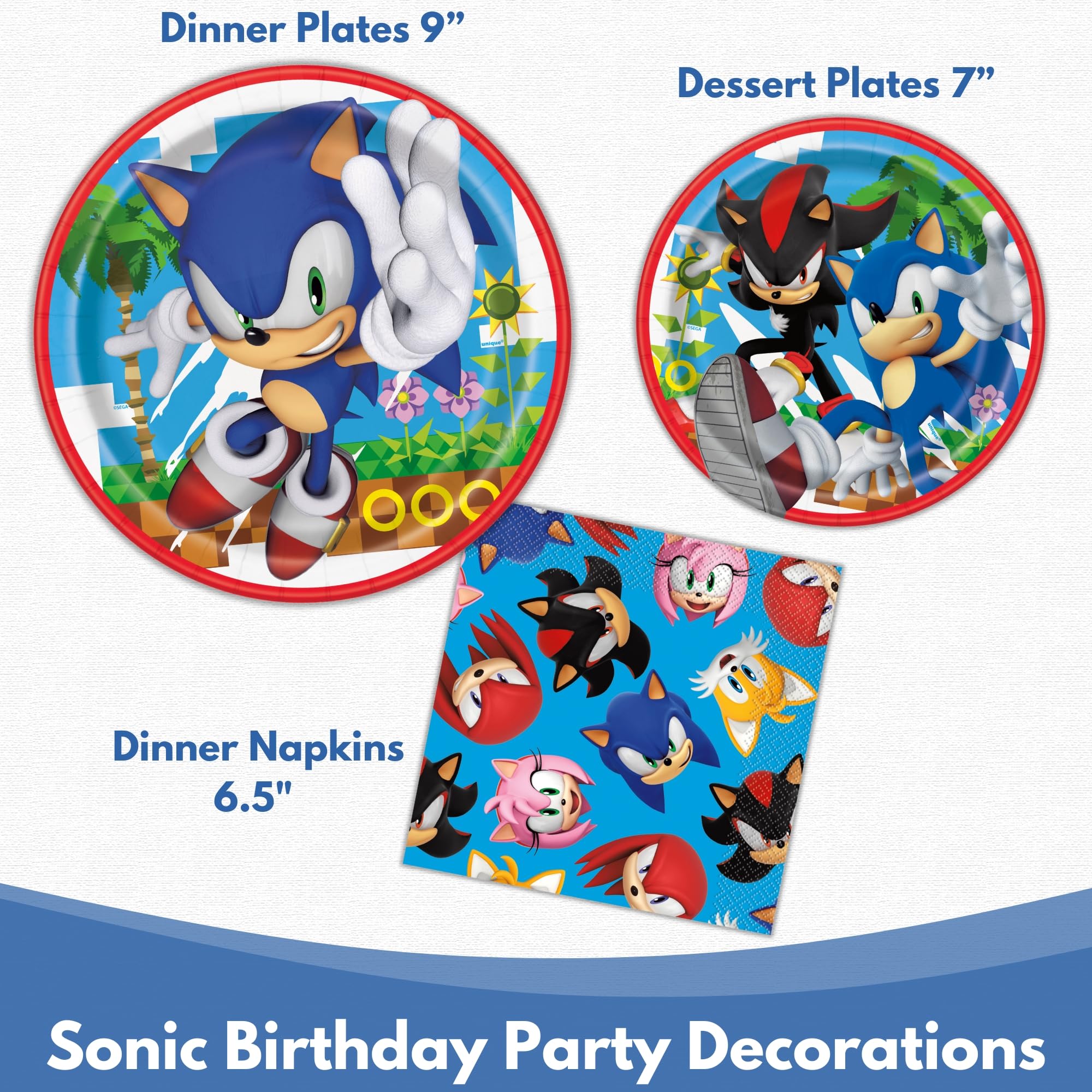 Unique Sonic decor set coordinates tableware for a cohesive theme.