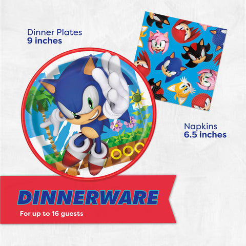 Unique Sonic 6.5 inch napkins provide quick cleanup and vibrant accents.