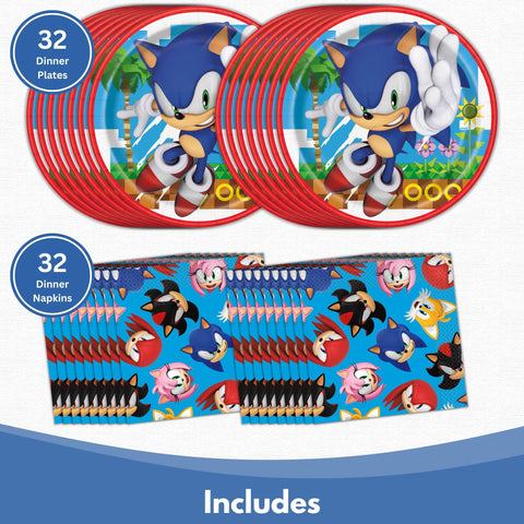 Unique Sonic 9-inch napkins ready for festive, mess-free snacks
