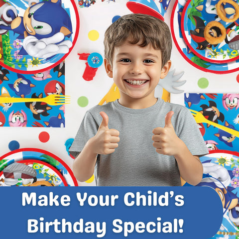 Unique Sonic party decor kit unifies the theme for a seamless look