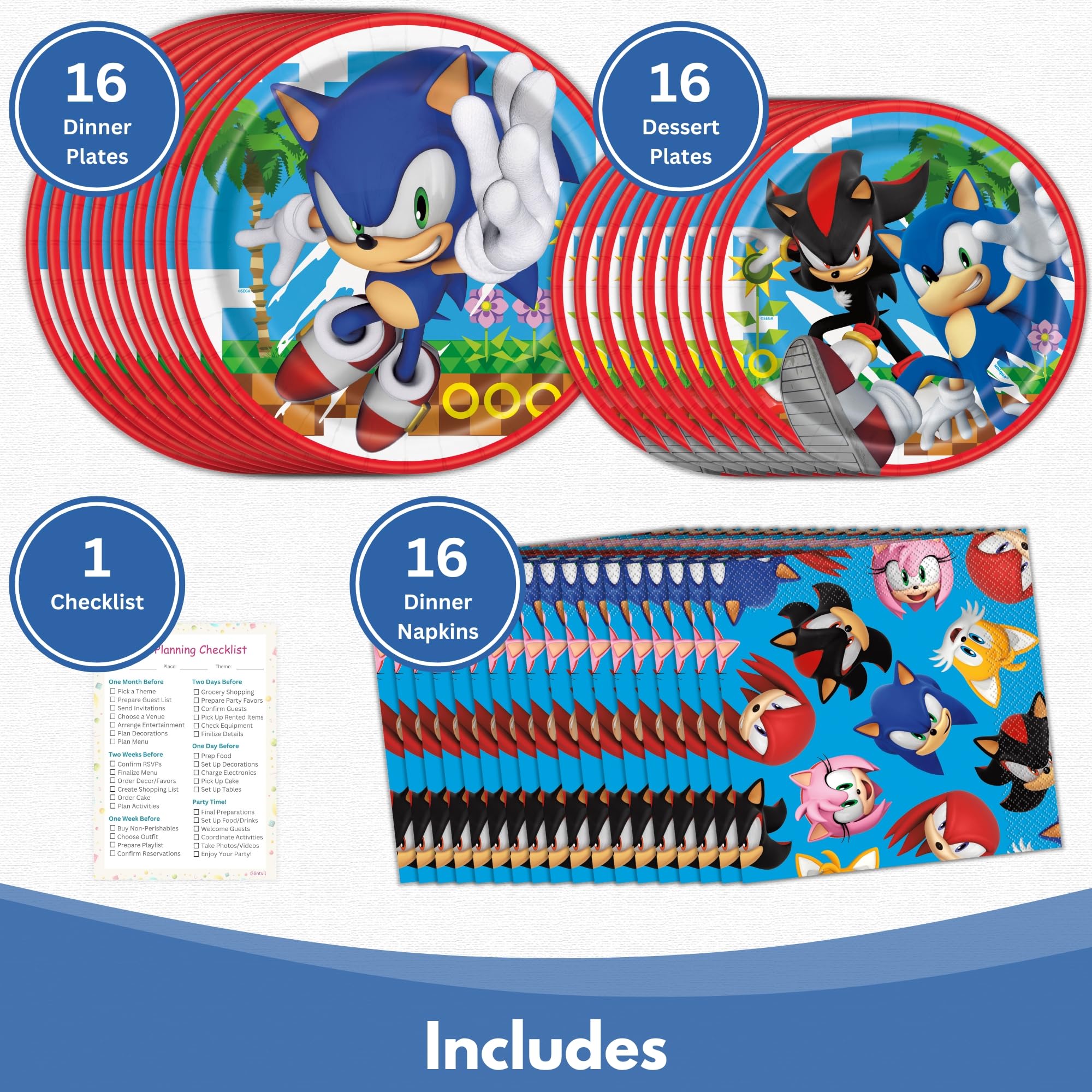 Unique Sonic 7-inch cake plates for desserts and easy serving.