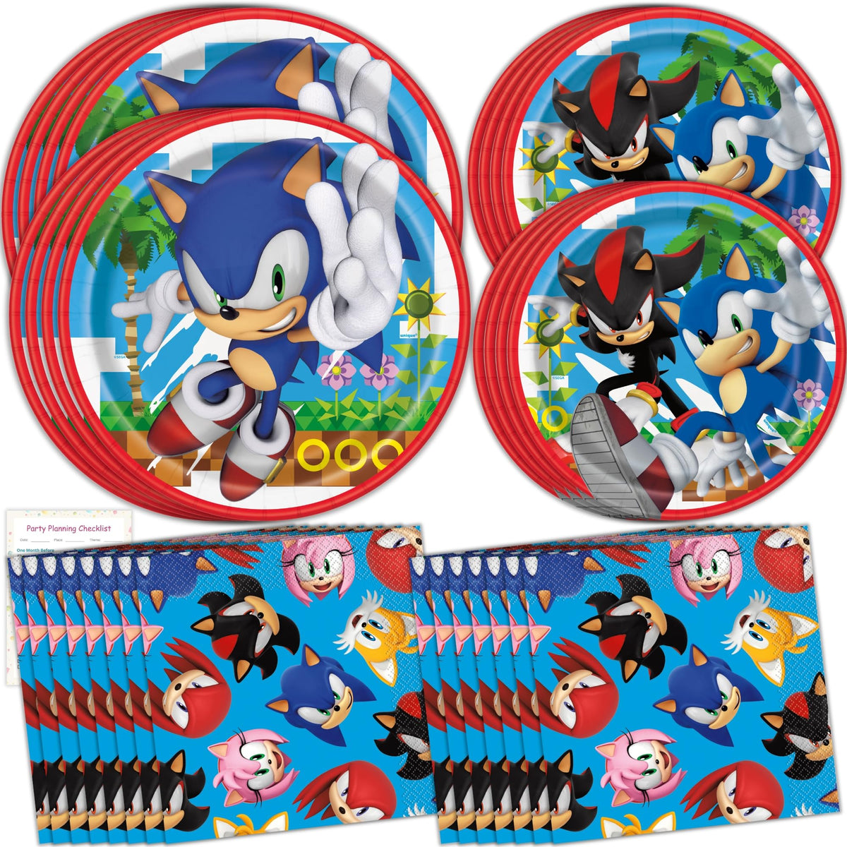 Unique Sonic 9-inch dinner plates for meals and party theme.
