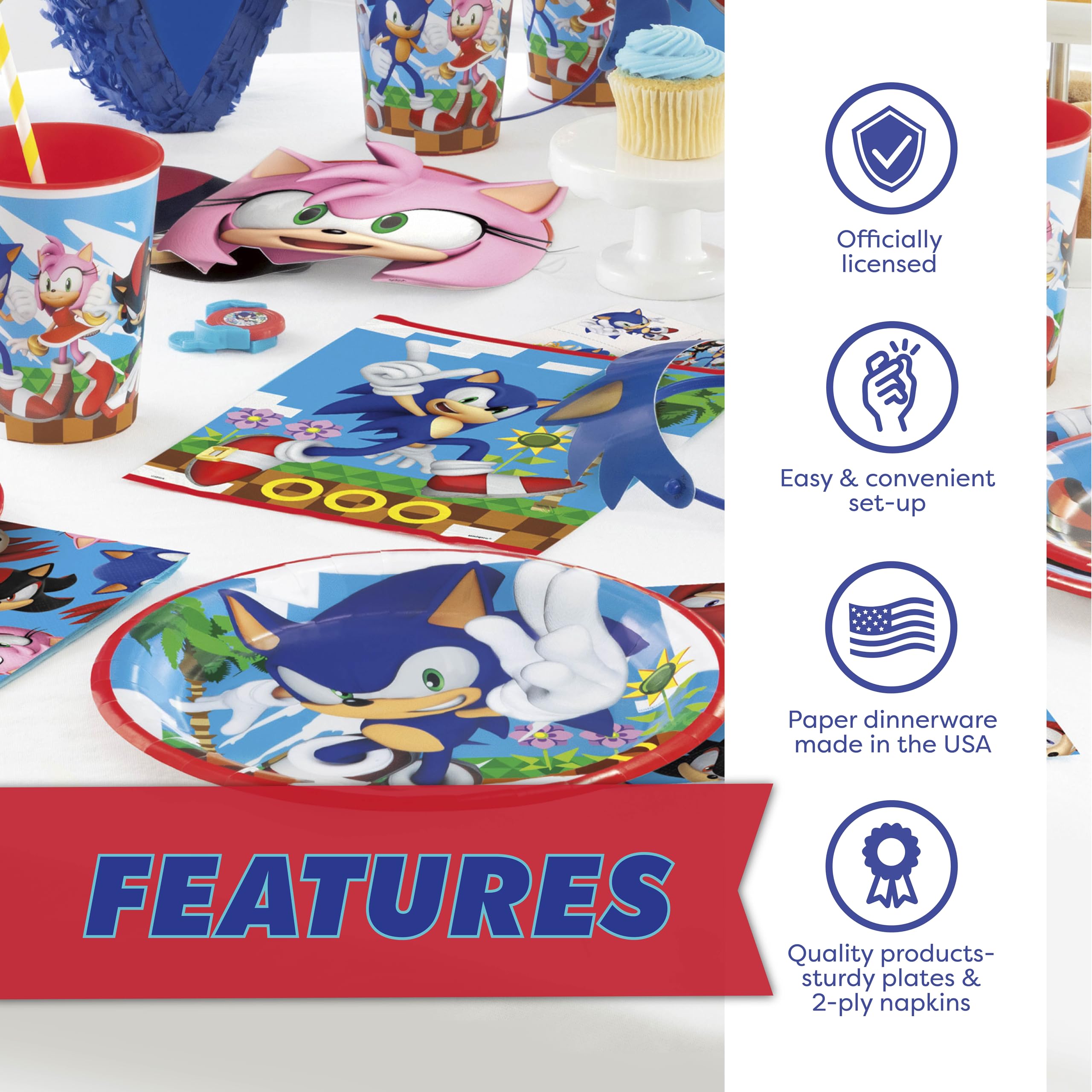 Unique Sonic 9-inch plates sturdy for pizza and cake